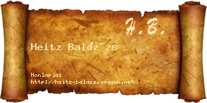 Heitz Balázs névjegykártya